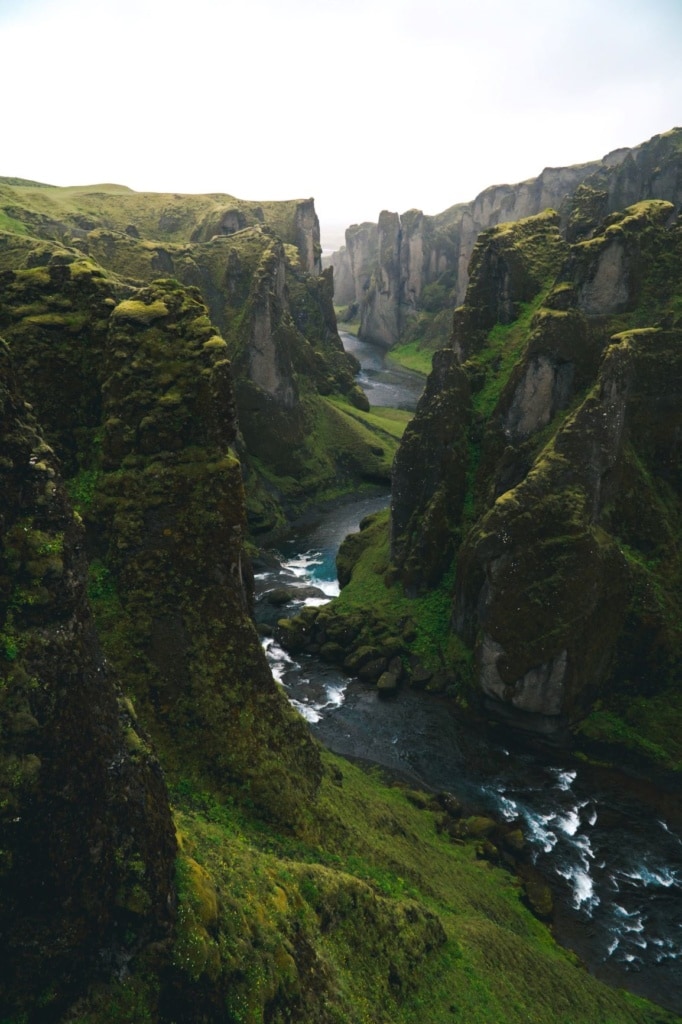 Grüne Schlucht in Island