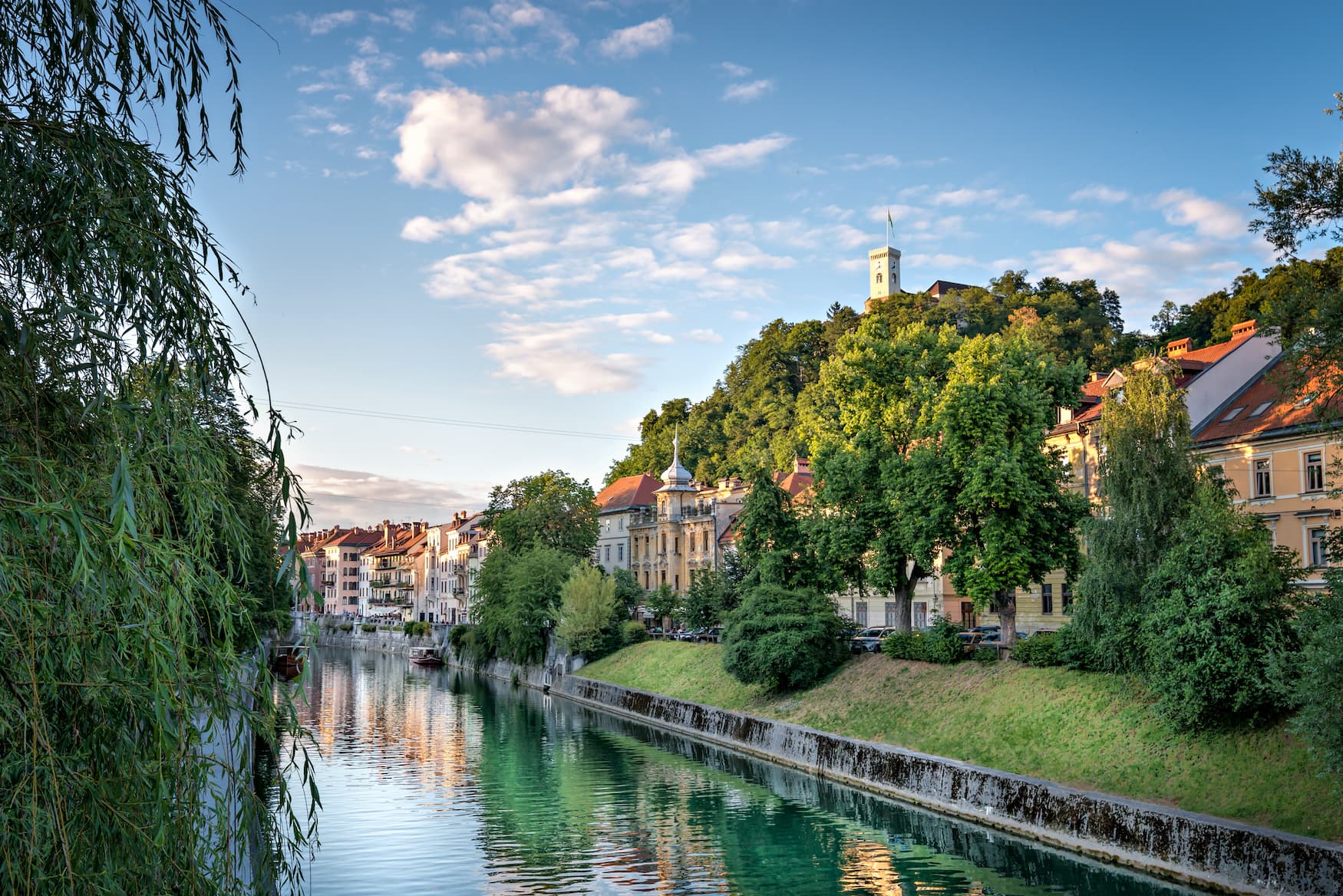 Schloss in Ljubljana, einer der nachhaltigen Städte in Europa