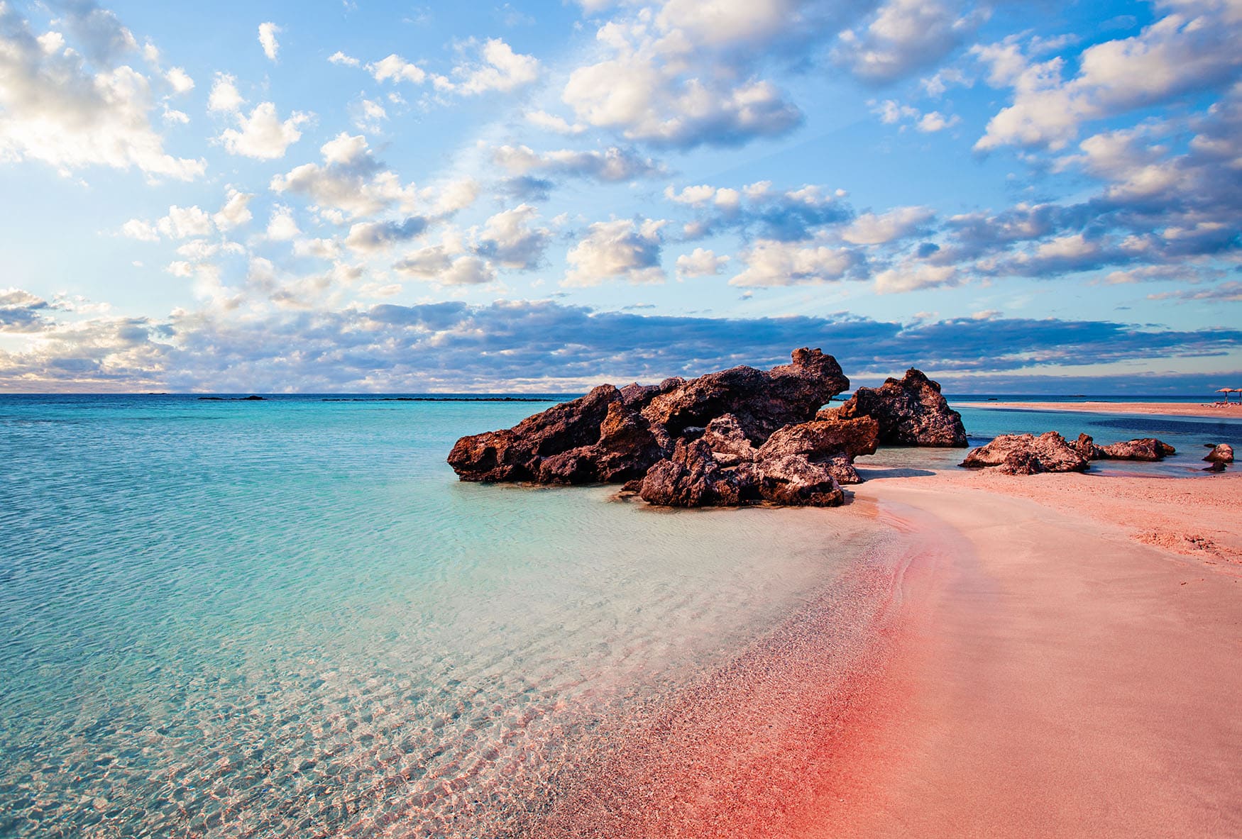 Rosa Strand auf Kreta
