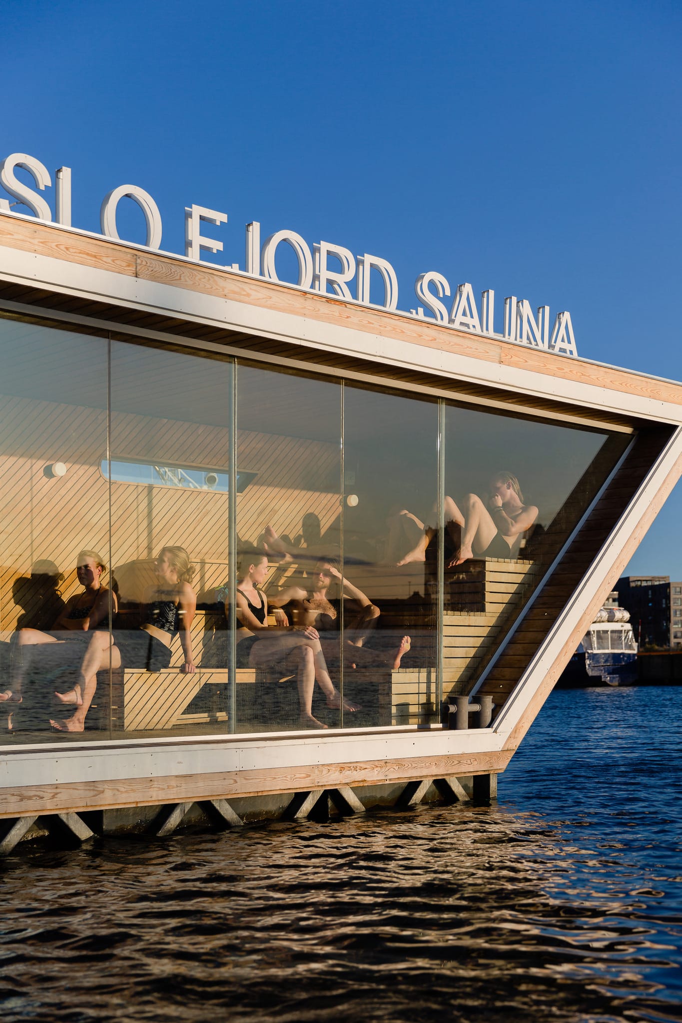 Schwimmende Sauna in Oslo, Norwegen