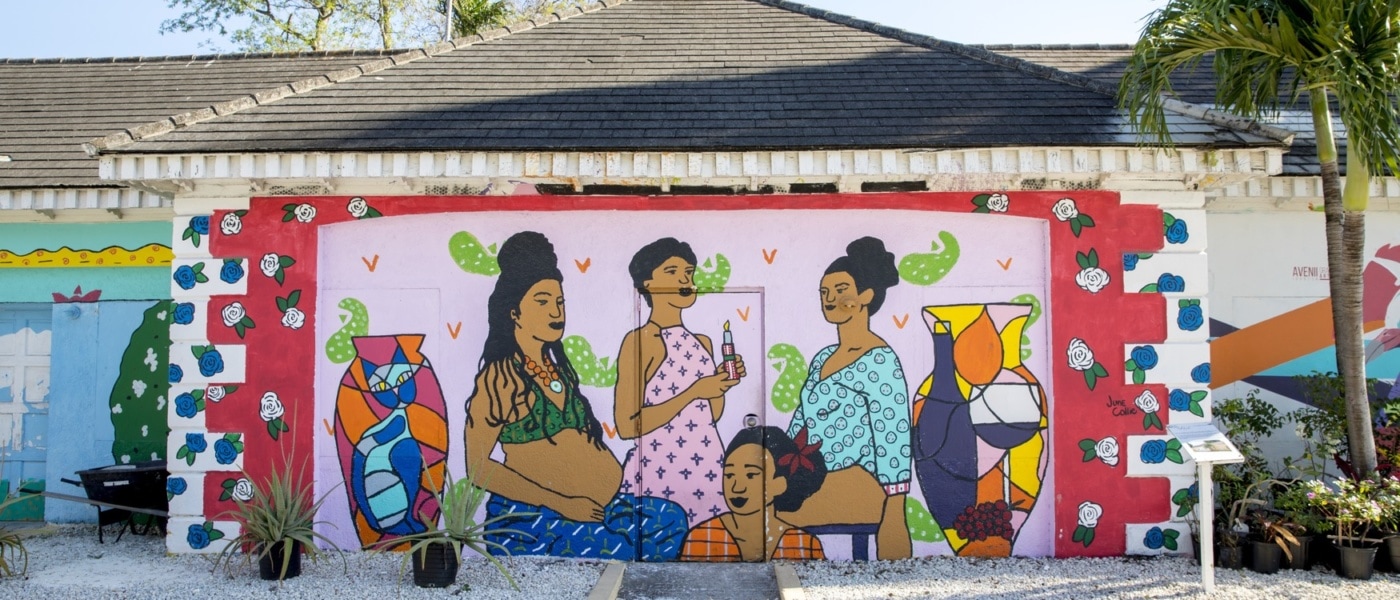 Streetart in Nassau zeigt die Bahamas Einwohner