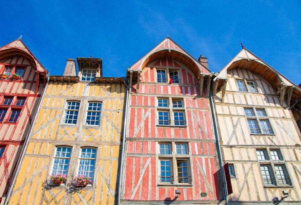 Häuser in Troyes in der Aube en Champagne.
