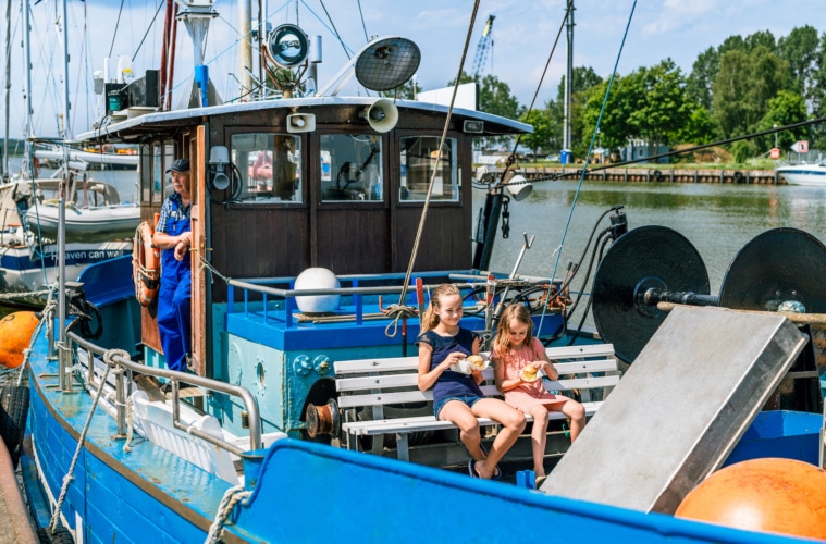 Leckere Fischbrötchen im Hafen von Karlshagen. Und den besten Platz auf dem Kutter
. | TMV/Tiemann