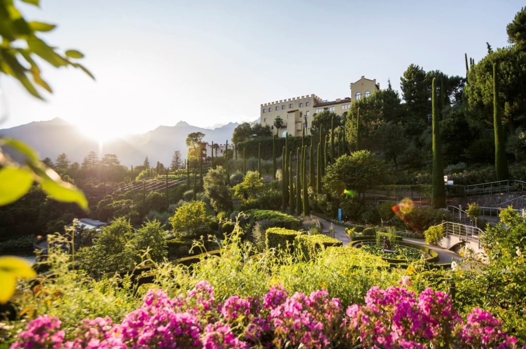 Frühling in Südtirol: Garten in Schloss Trauttmansdorff in Meran