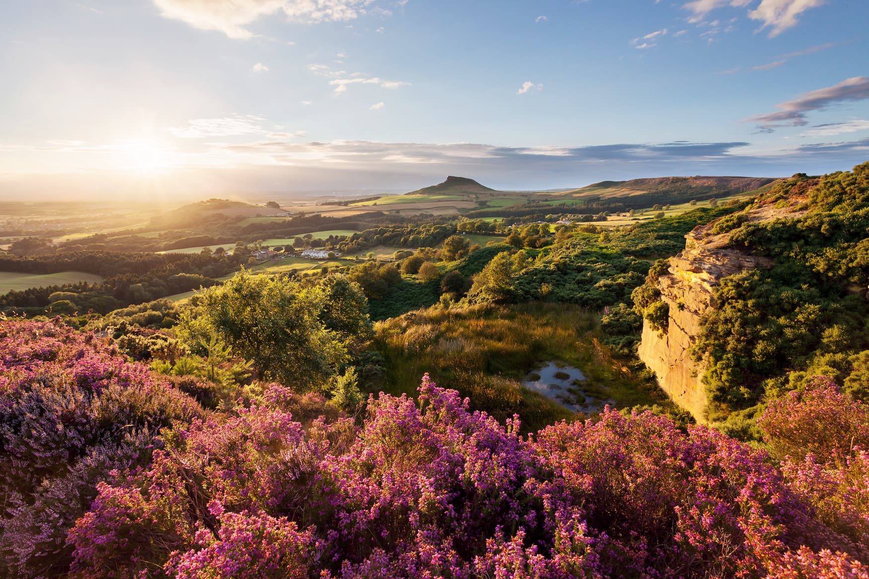 Sonnenuntergang im North York Moors Nationalpark in Großbritannien