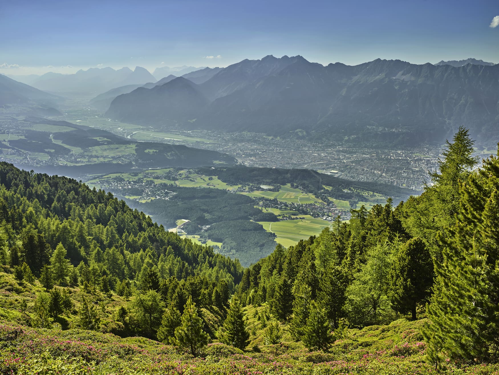 Blick vom Patscherkofel auf die österreichischen Alpen