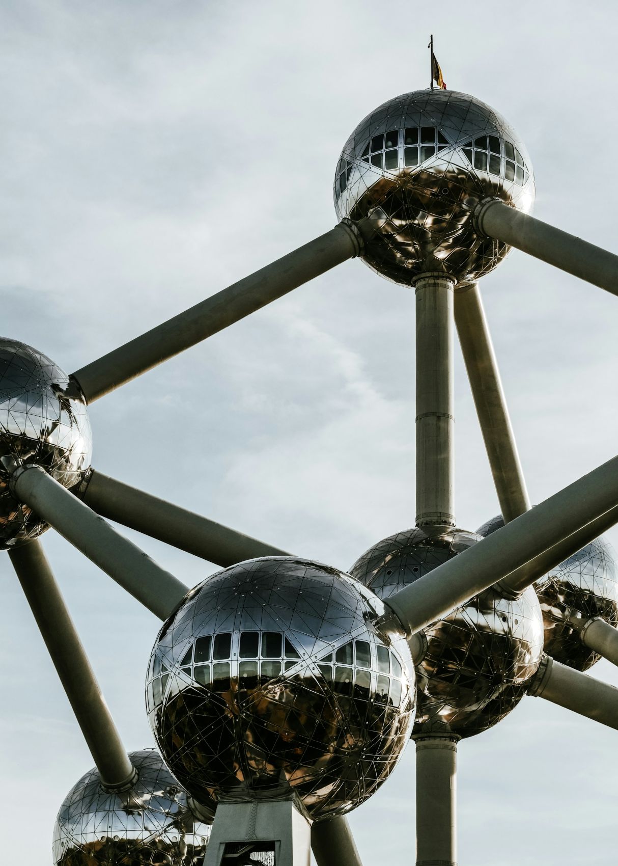 Nahaufnahme Atomium in Brüssel, Belgien 