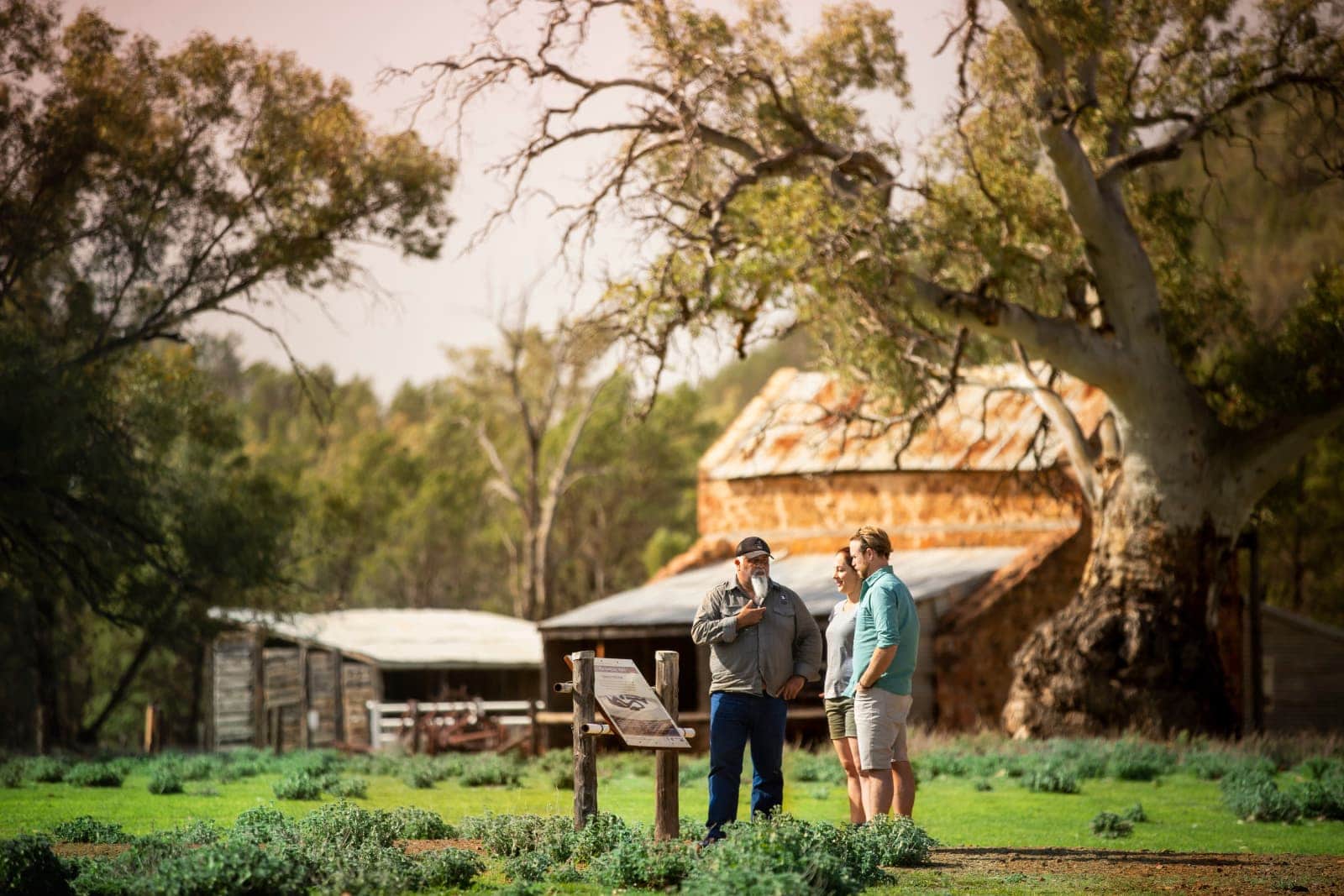 Auf den Spuren der Aborigines in Australien: Das Wilpena Pound Resort bietet traditionelle Führungen zu einer 550 Millionen Jahre alten Fossilienfundstelle und Felsmalereien.