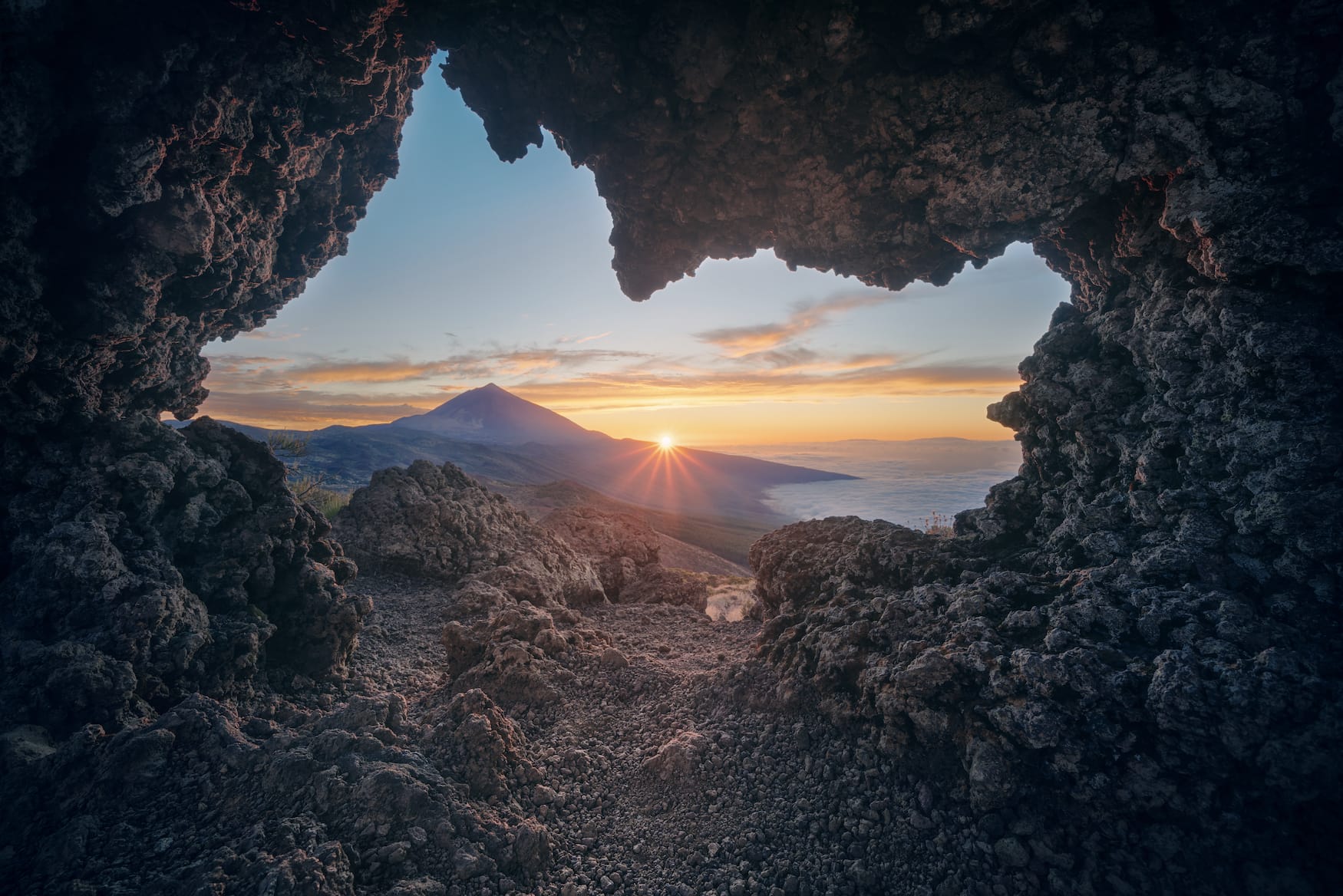Sonnenaufgang über dem Teide Vulkan auf Teneriffa