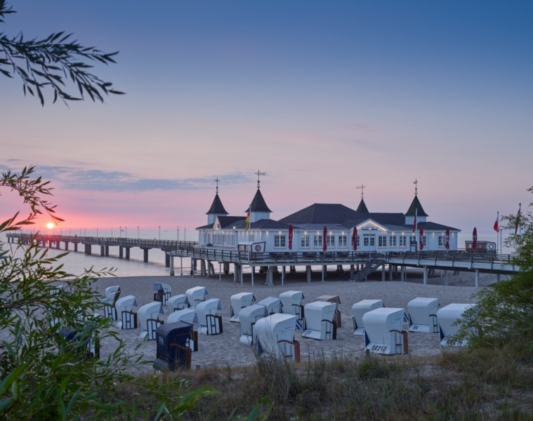Seebrücke Ahlbeck: Auf der Urlaubsinsel Usedom stehen Natur und Bäderarchitektur im Einklang miteinander. | TMV/Grundner