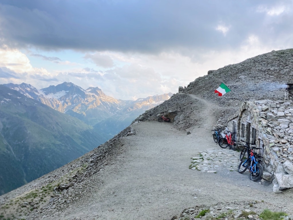 Mountainbike-Strecke in den italienischen Alpen