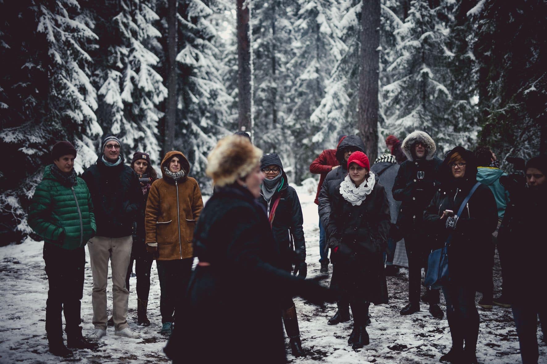 Teilnehmer einer Winterwanderung in Viru Bog 