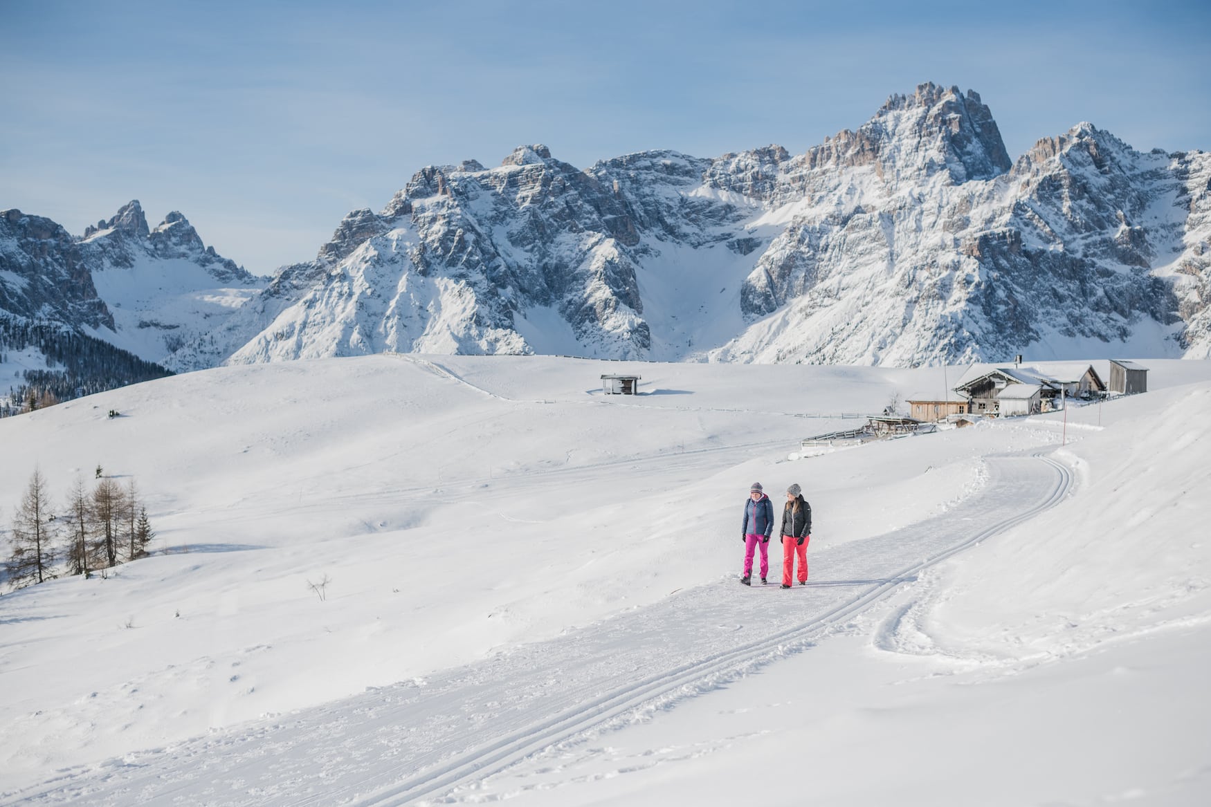 Winterwanderung an der Klammbachalm in Sexten im Winter