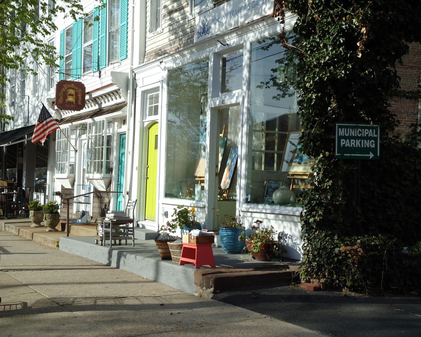 Shops in East Hampton auf Long Island 