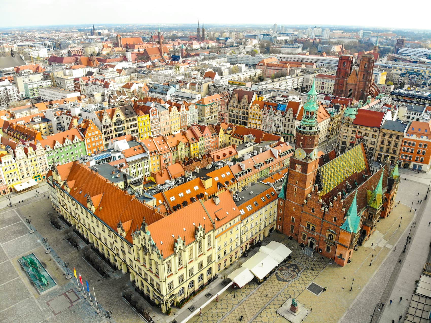 der Marktplatz in Breslau von oben