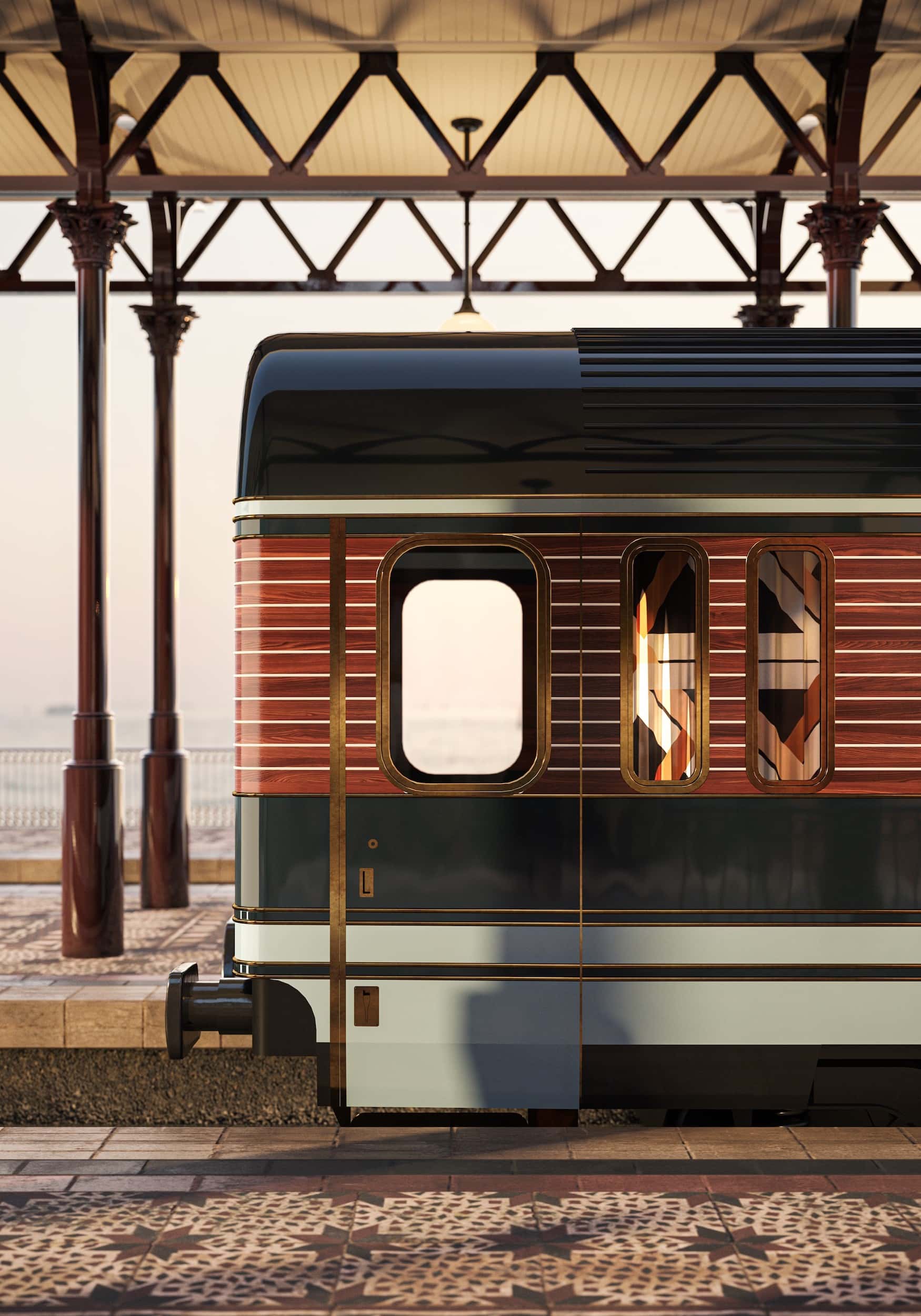 Luxuszug Orient Express La Dolce Vita in italienischem Bahnhof