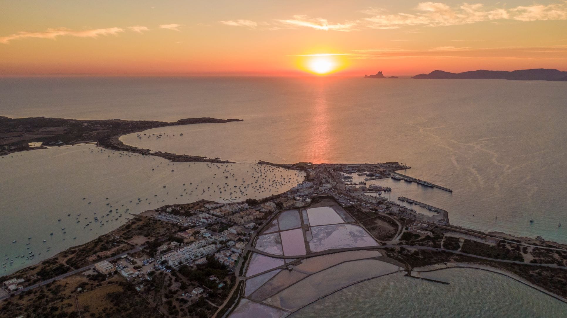 Salinas auf Formentera aus der Vogelperspektive