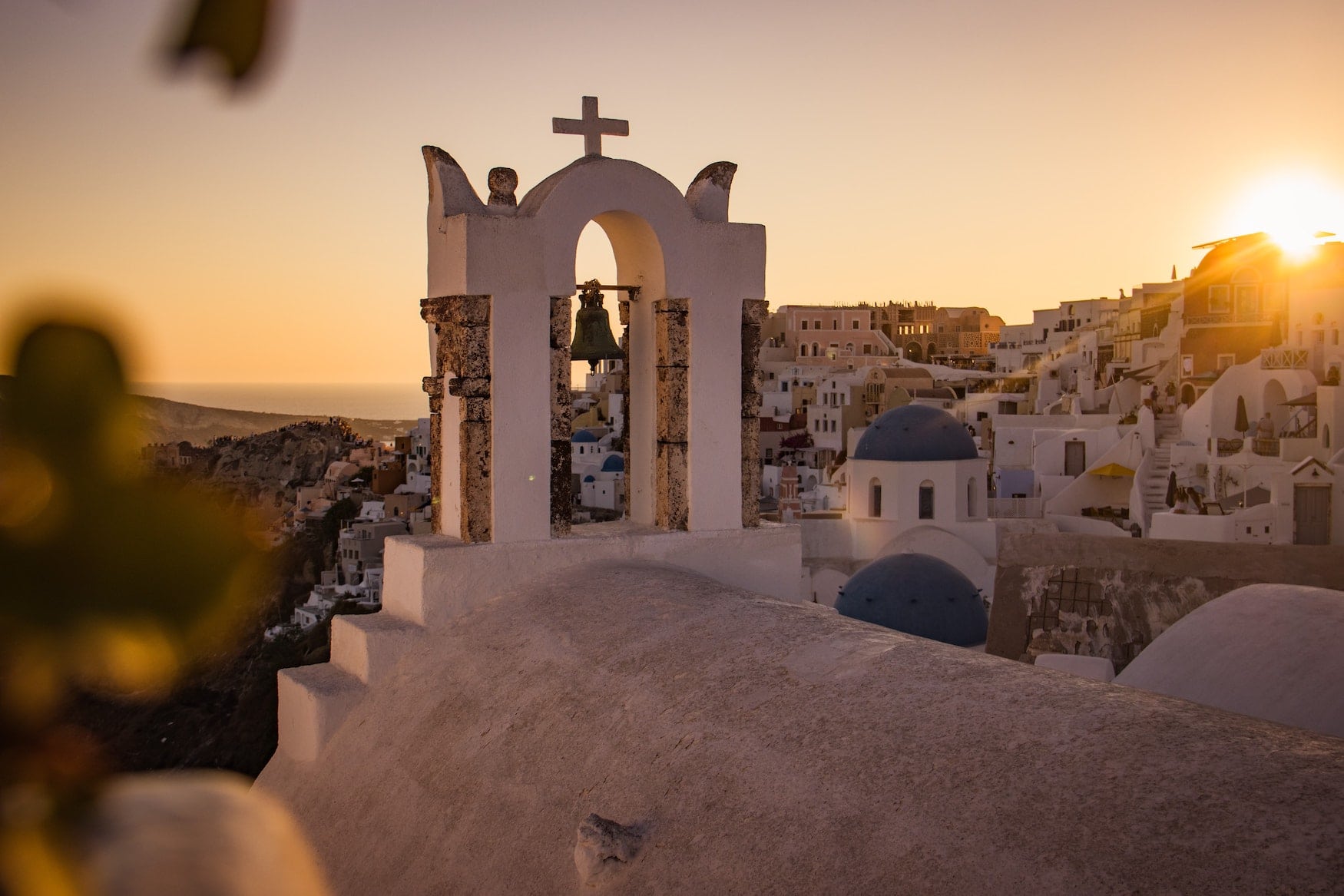 Sonnenuntergang über Fira, Santorin