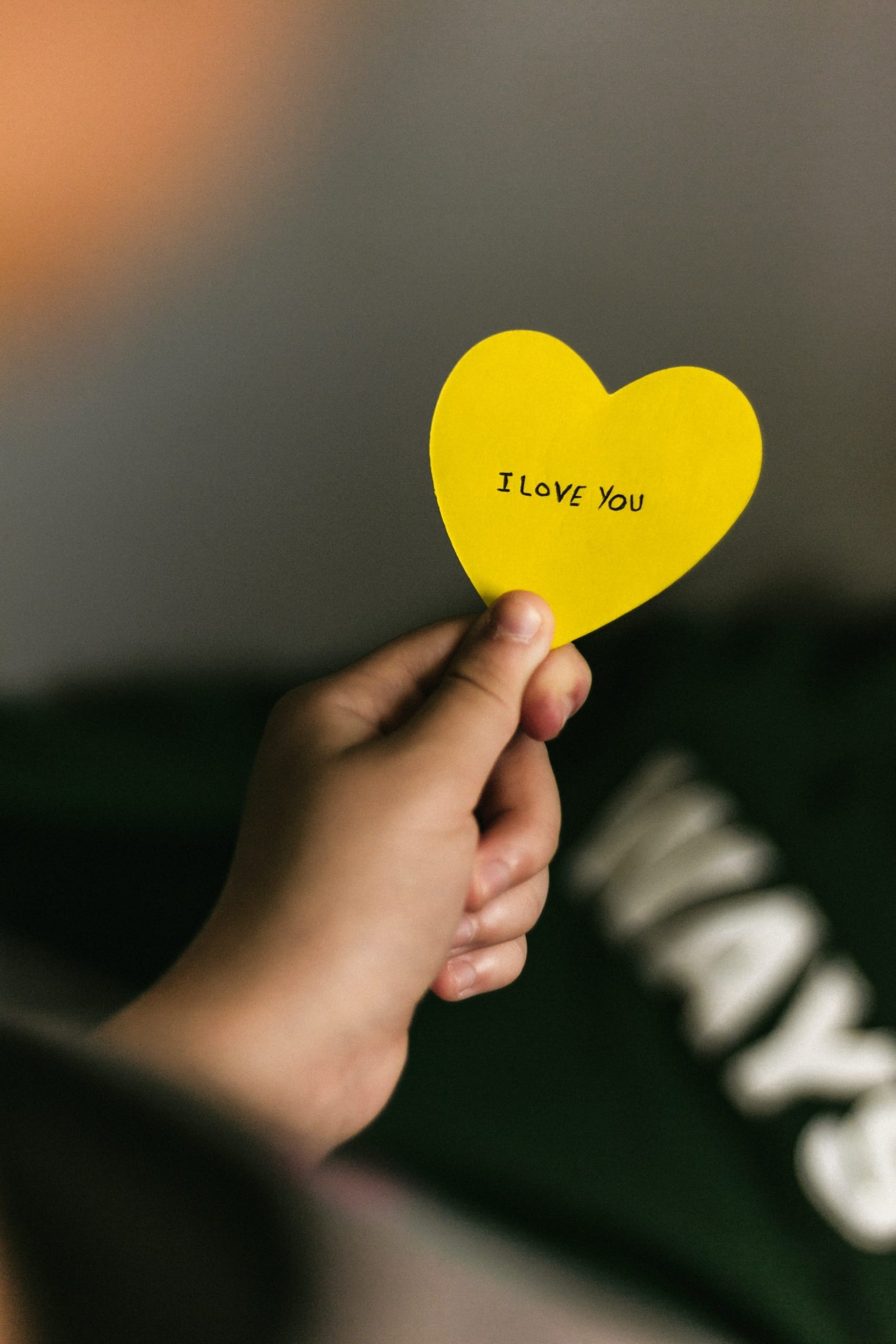 Papierherz mit "I love you"