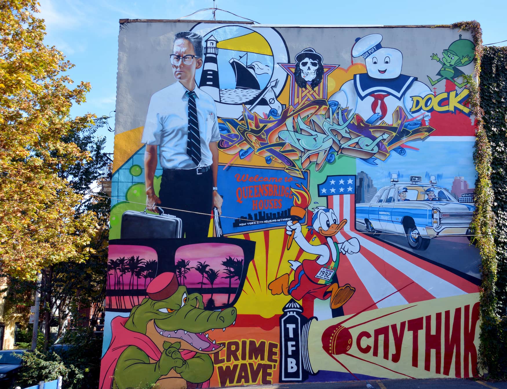 Bunte Straßenkunst in der kanadischen Stadt Montreal