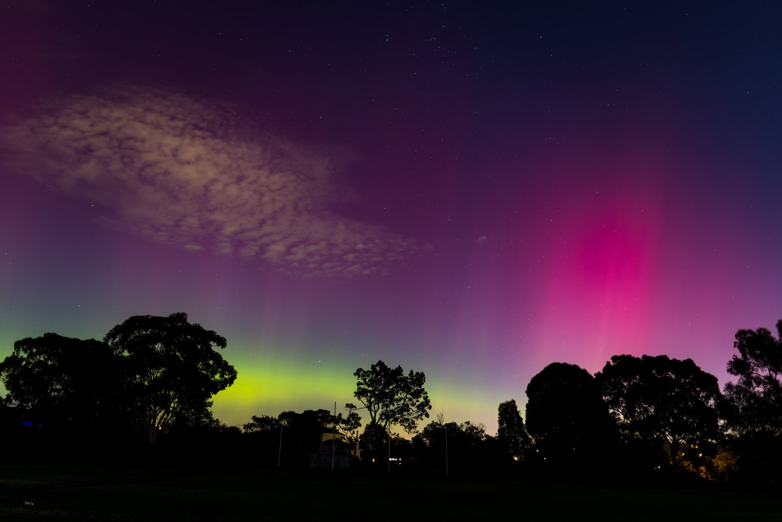 Die Aurora Australis am Nachthimmel