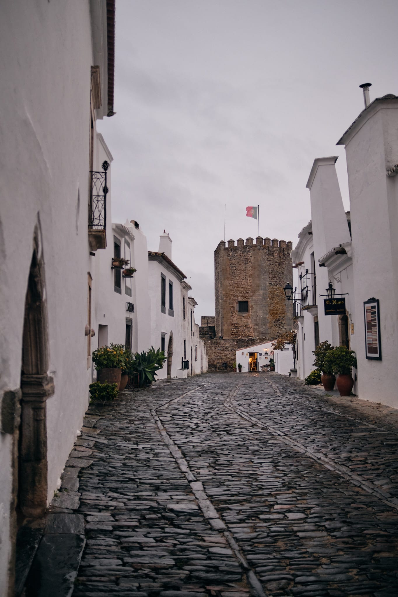 Castelo de Monsaraz bei Regen
