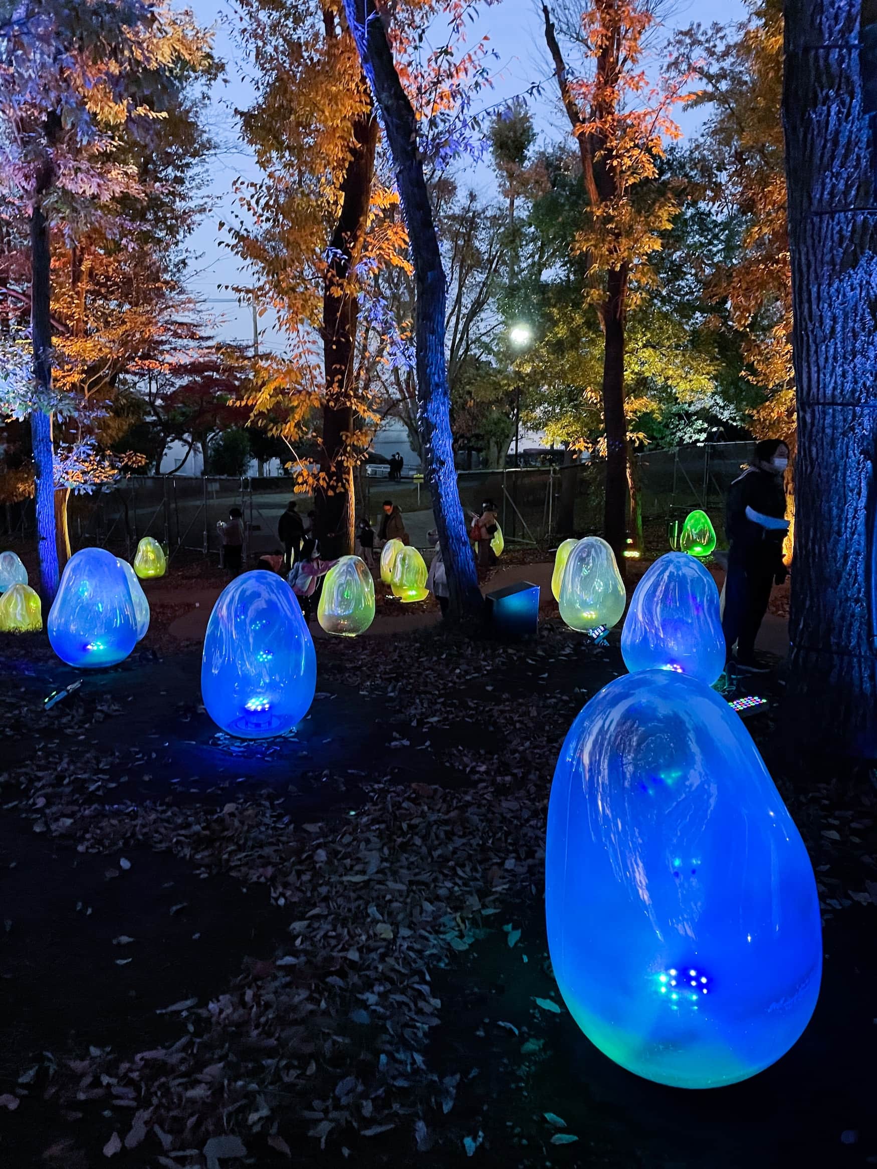 Bunte Kunstinstallationen des Künstlerkollektivs teamLab im Higashi-Tokorozawa-Park