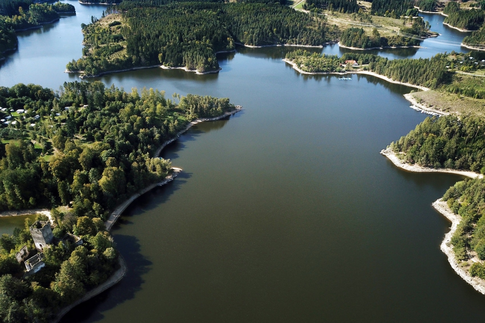 Stausee Ottenstein aus der Vogelperspektive