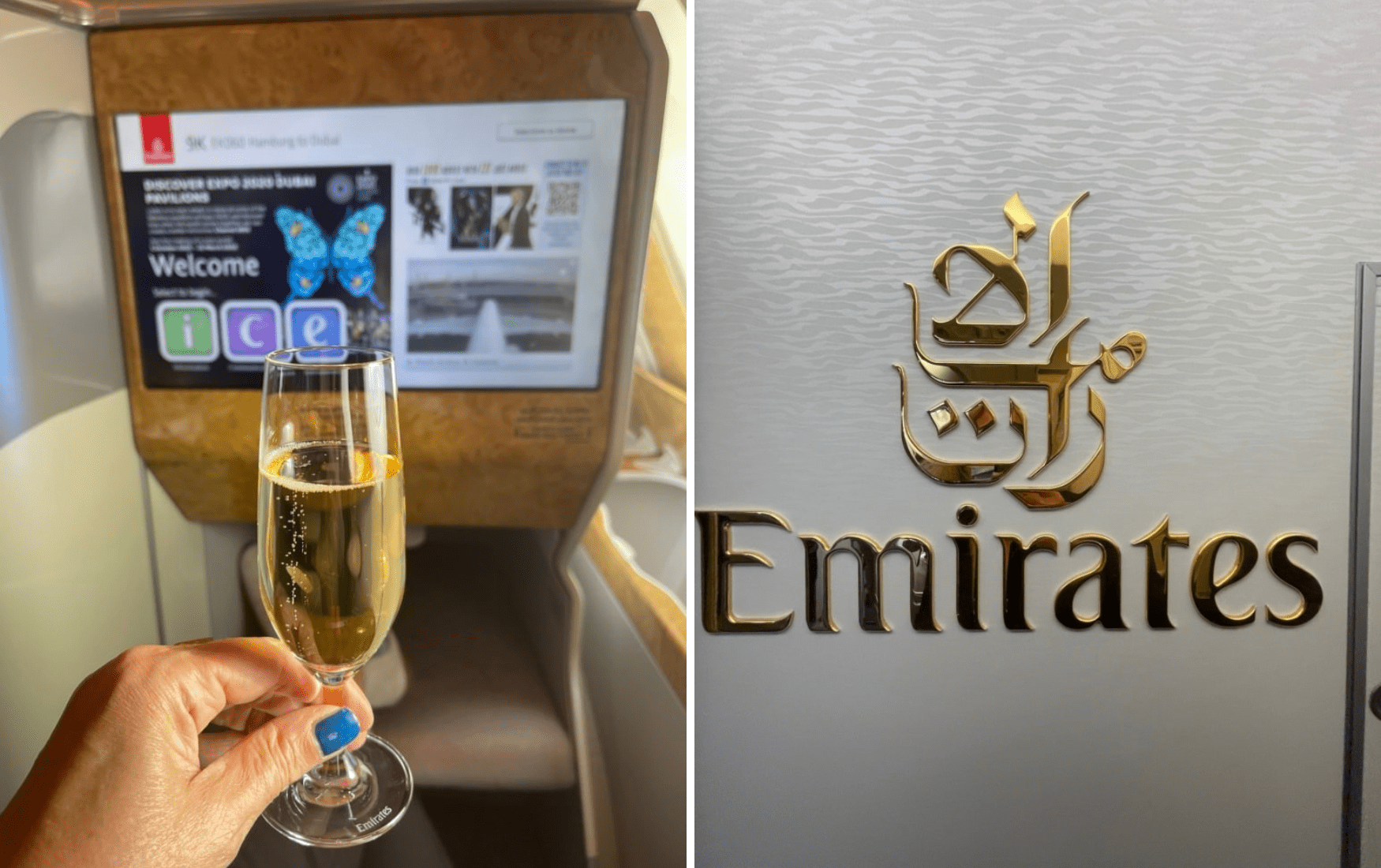 Champagner in der Business Class