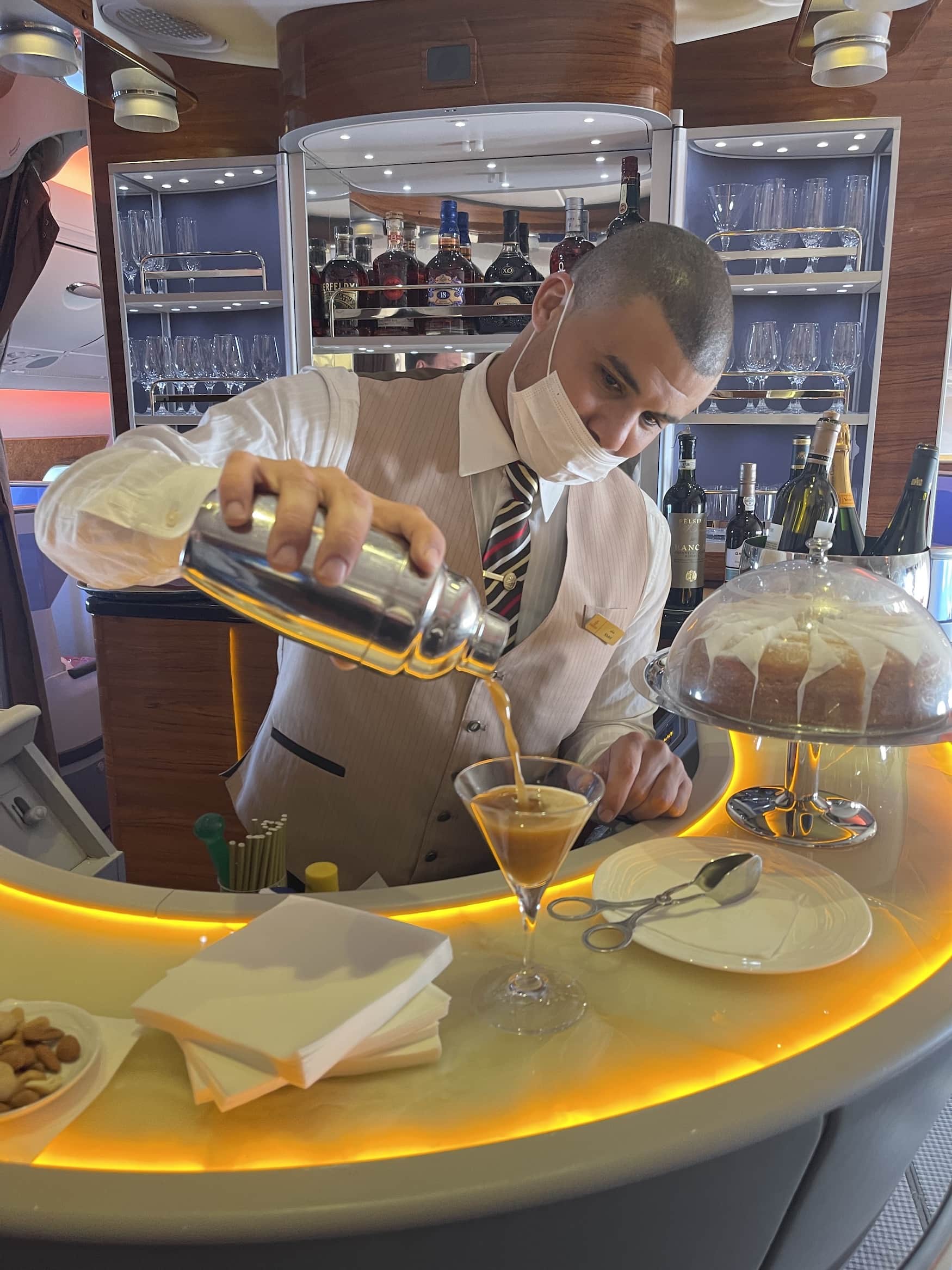 Bar im Flugzeug