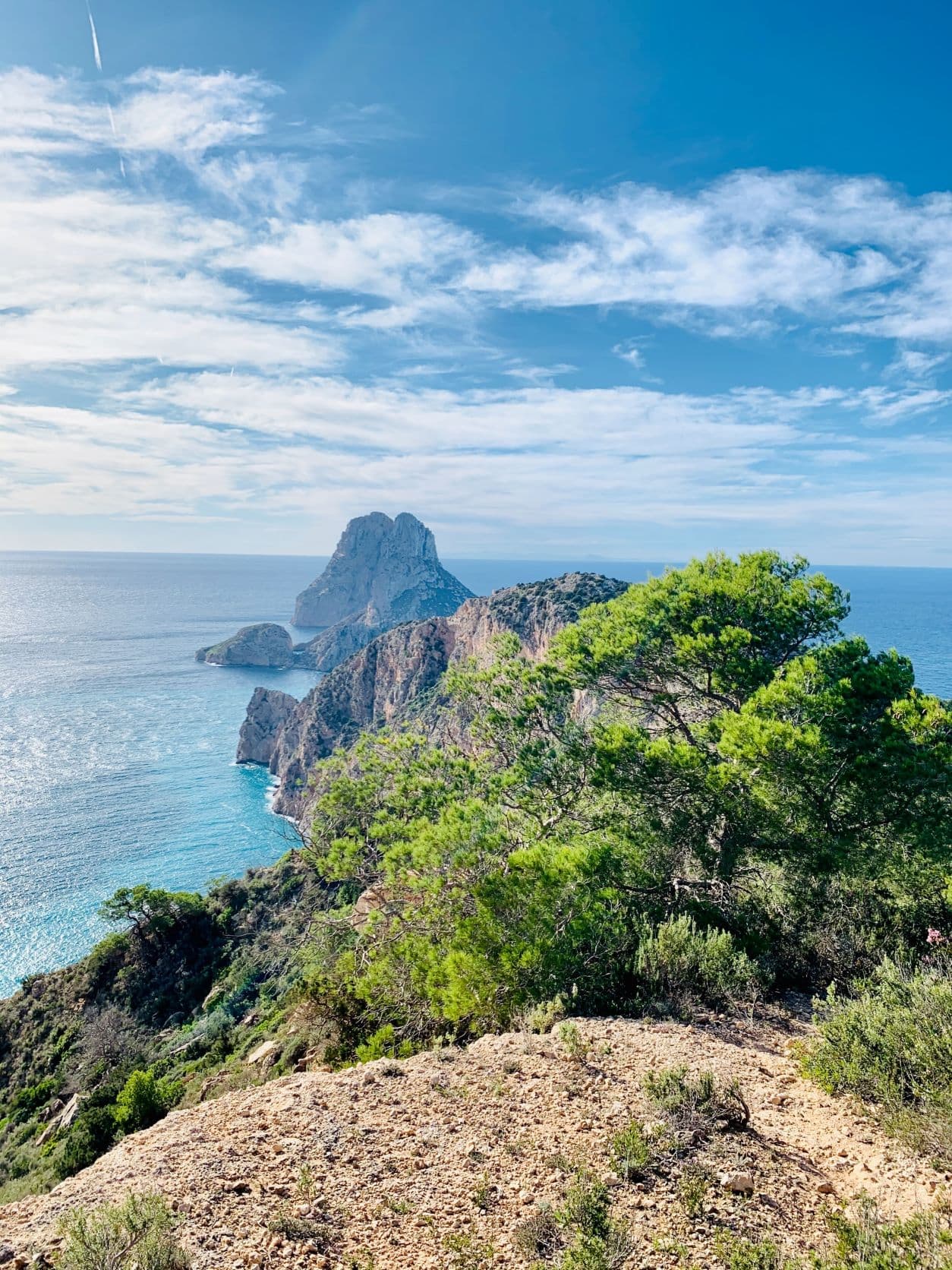 Blick auf Cala d'Hort auf Ibiza 