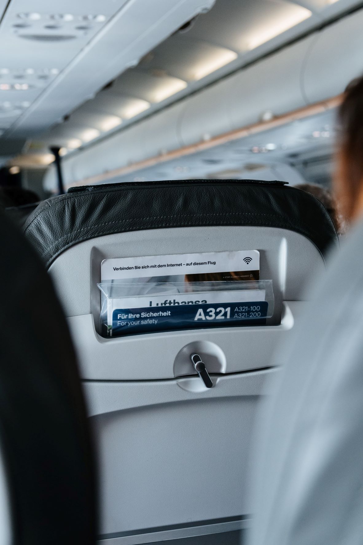 Sitzplatz in einem A321 der Lufthansa