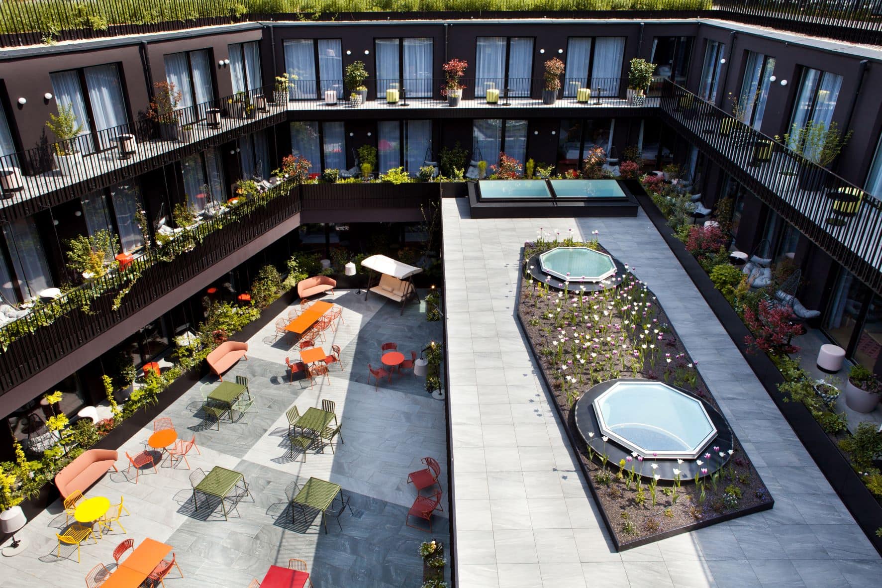Innenhof im Hotel Indigo Vienna