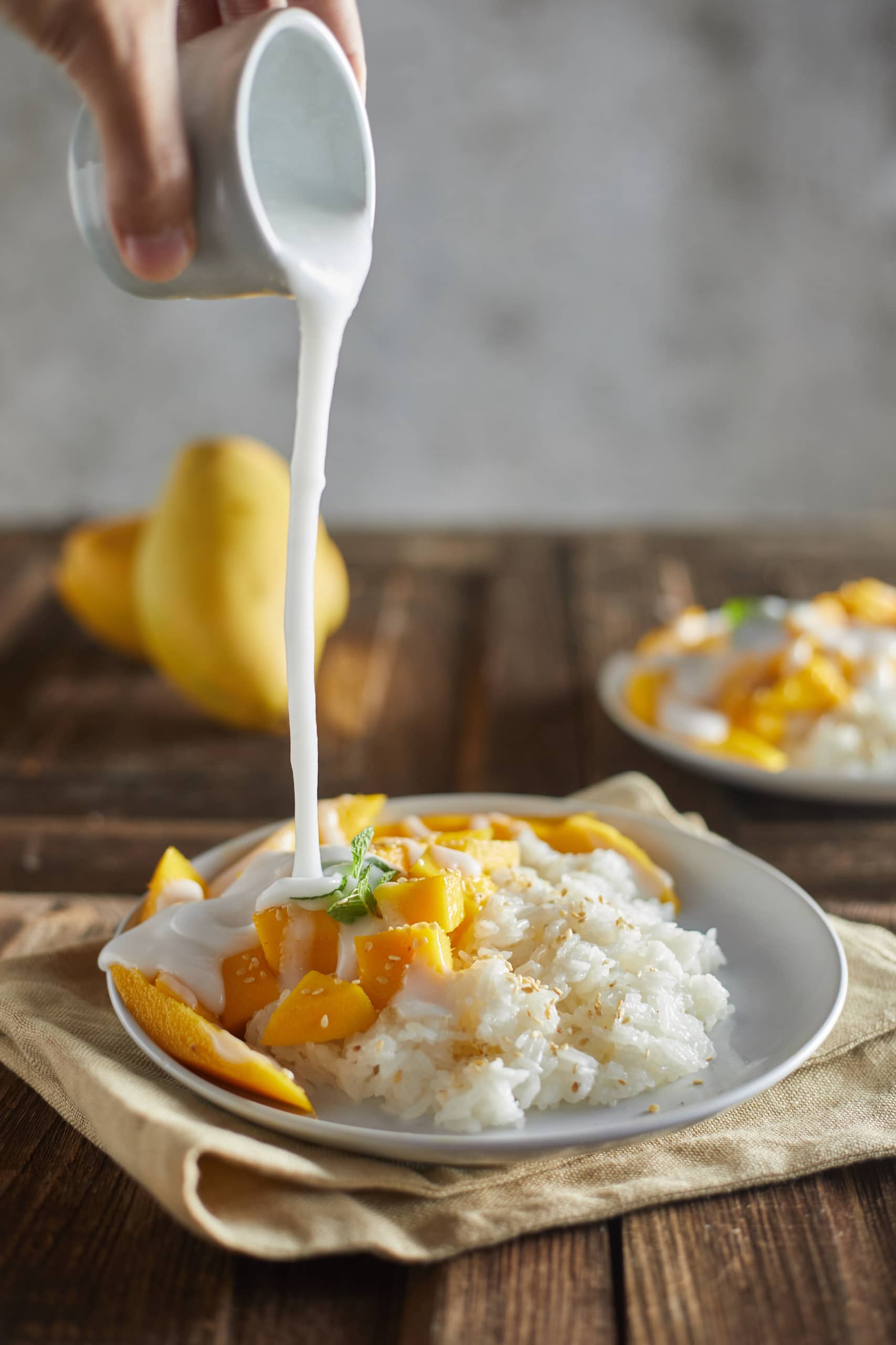 Thailändisches Gericht Mango Sticky Rice