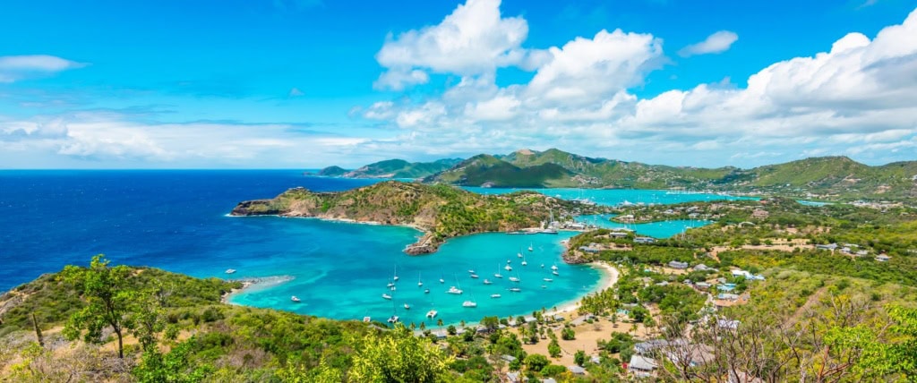 Panoramablick von Shirley Heights auf Antigua
