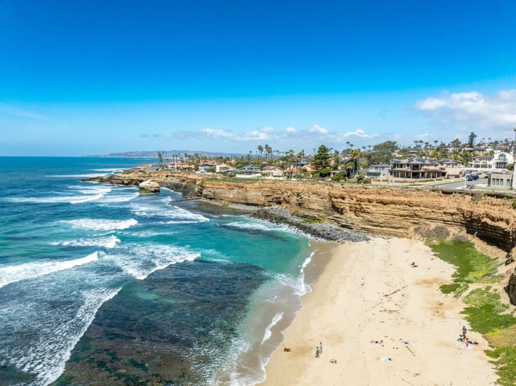 Sunset Beach in San Diego aus Vogelperspektive