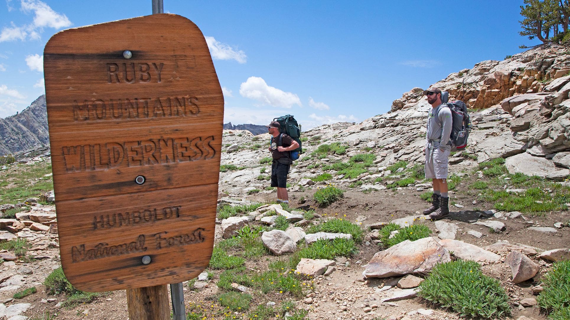 Wanderer in Ruby Mountains in Nevada 