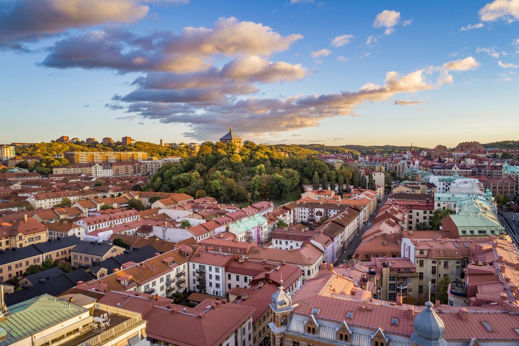 Panoramablick über Göteborgs Stadtteil Haga 
