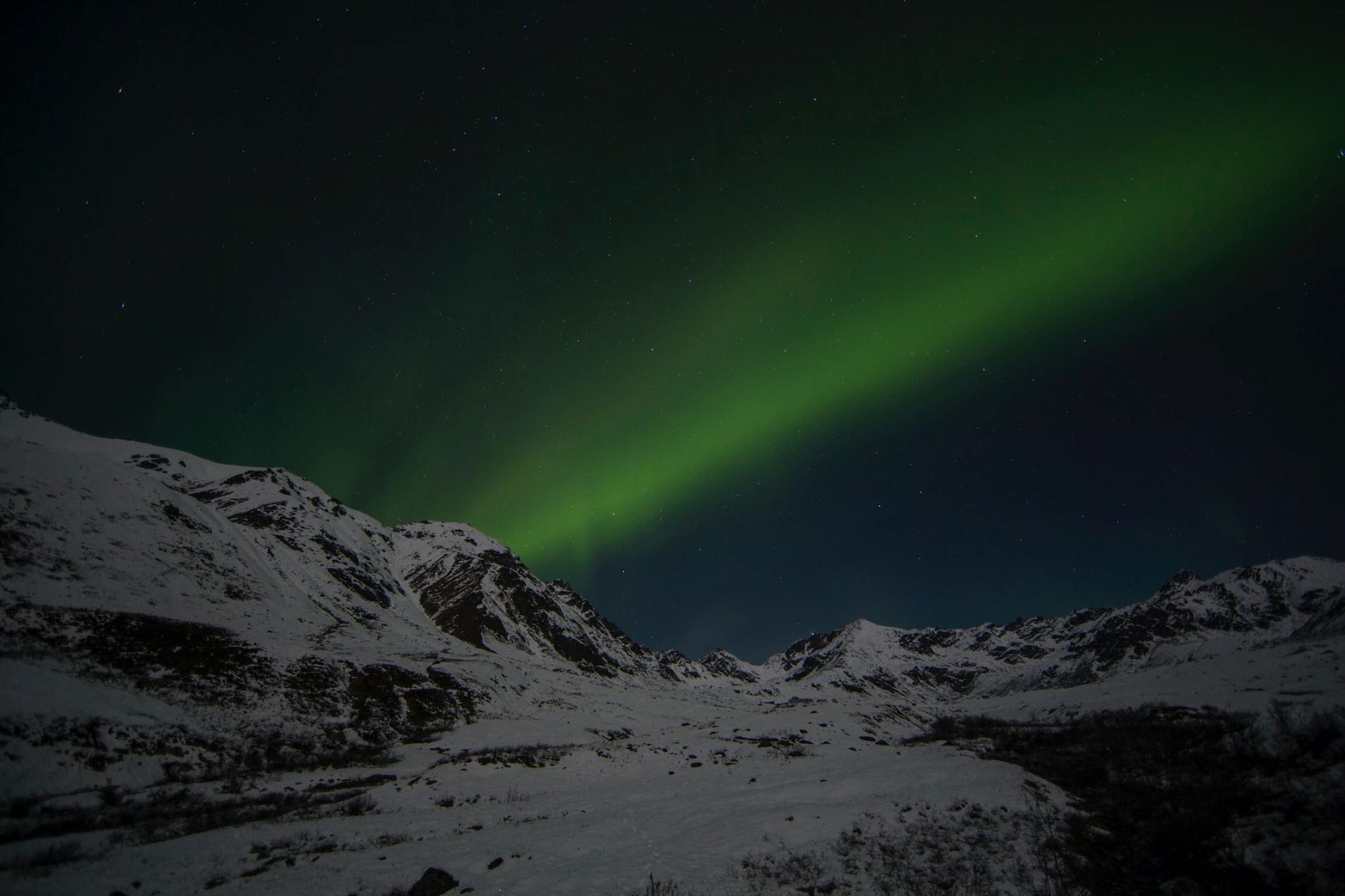 Aurora Borealis über Eisberge in Alaska