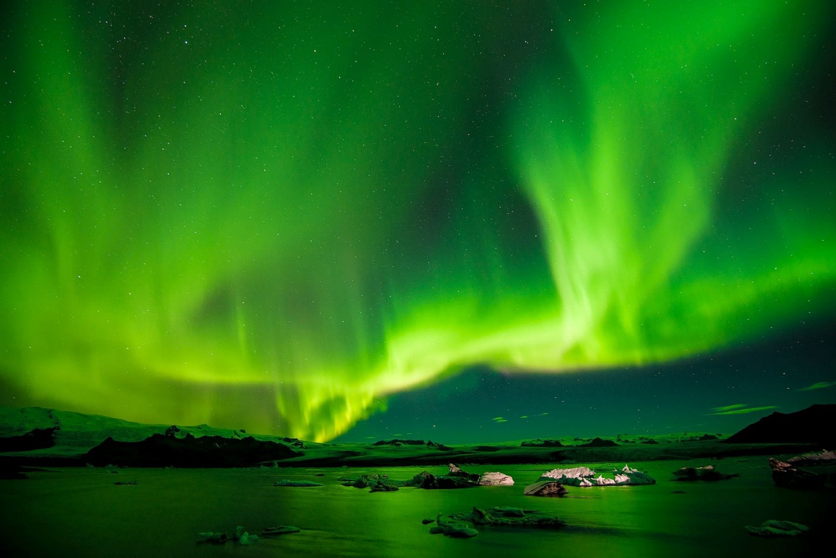 Aurora Borealis Landschaft Island