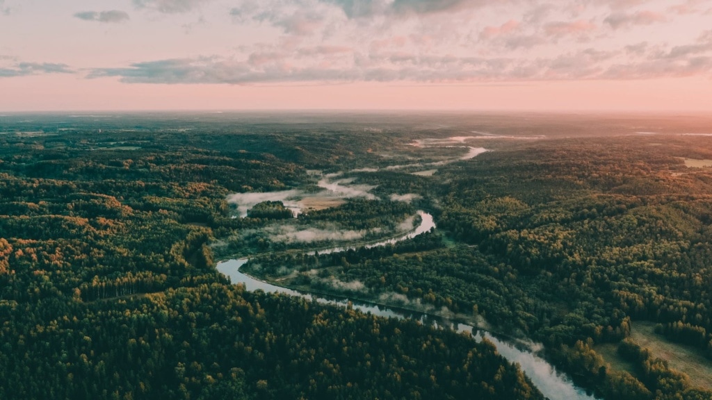 Landschaftsaufnahme des Gauja Nationalpark Lettland