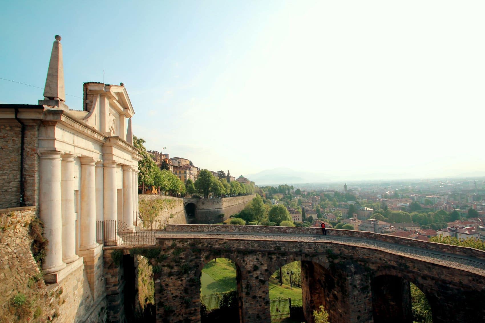Blick auf Bergamo von oben