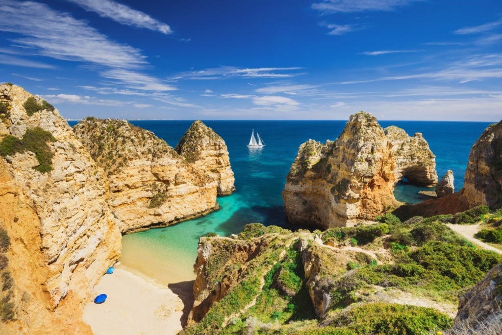 Bucht Strand Lagos Algarve Portugal