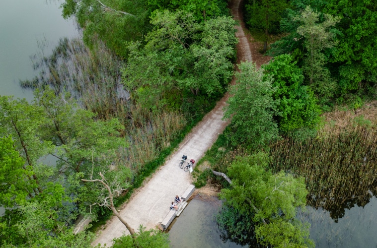 Lehmwerder Halbinsel Binnensee Krakow Fahrradtour