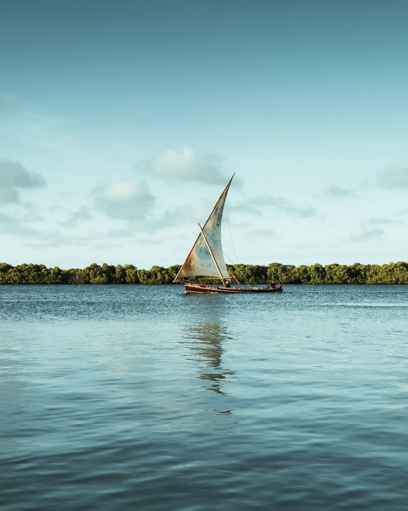 Boot vor der Küste Kenias