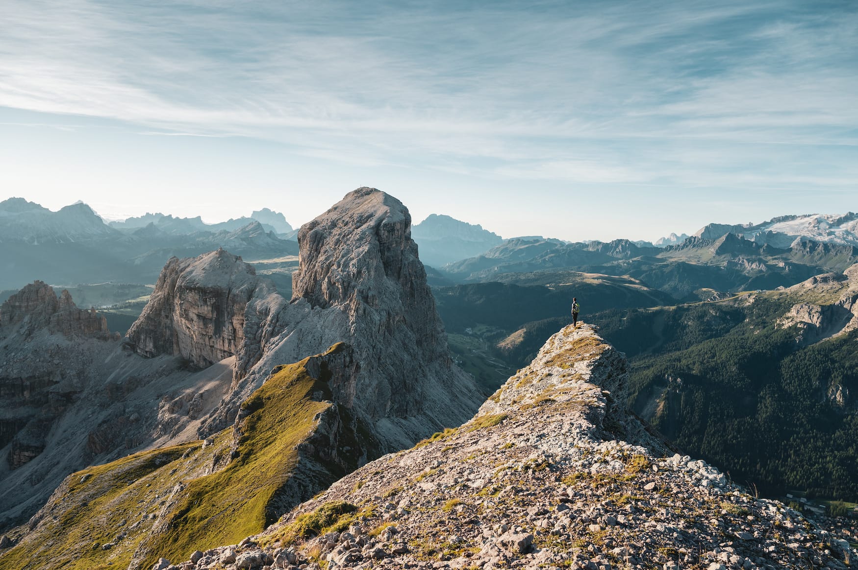 Ausblick auf die Berge in Alta Badia in Italien