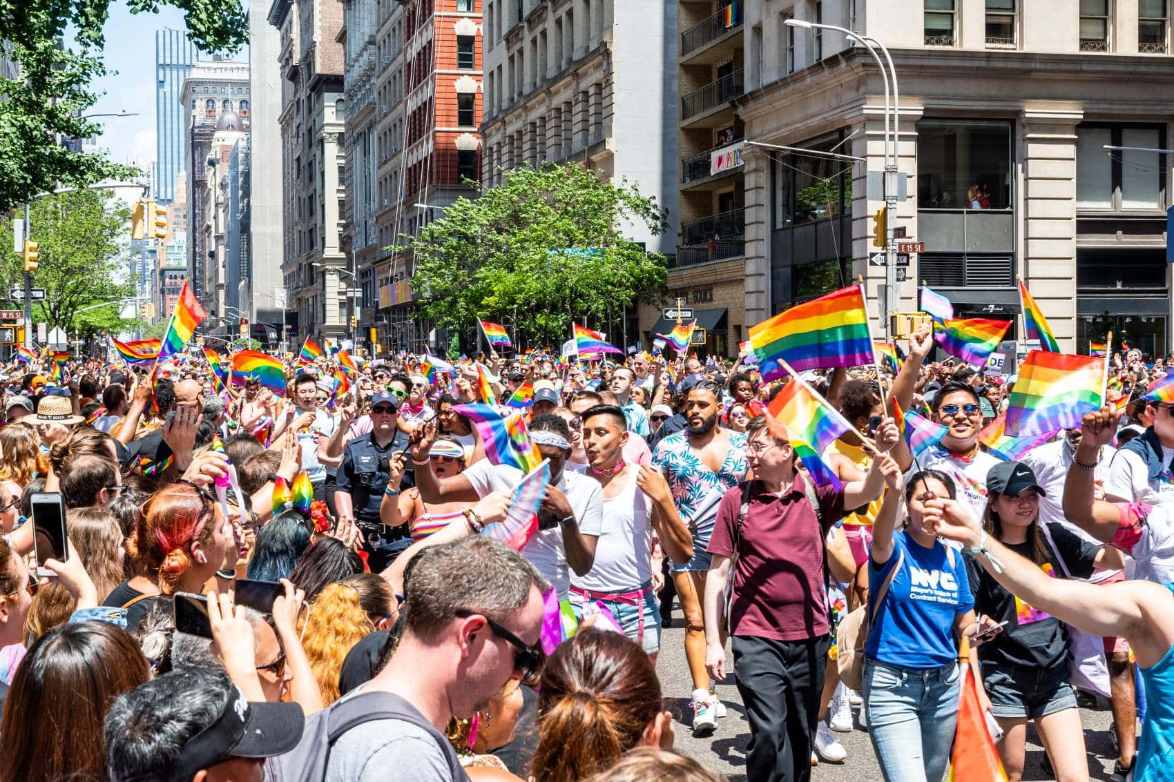 CSD-Festivals: Teilnehmer der Parade in New York 