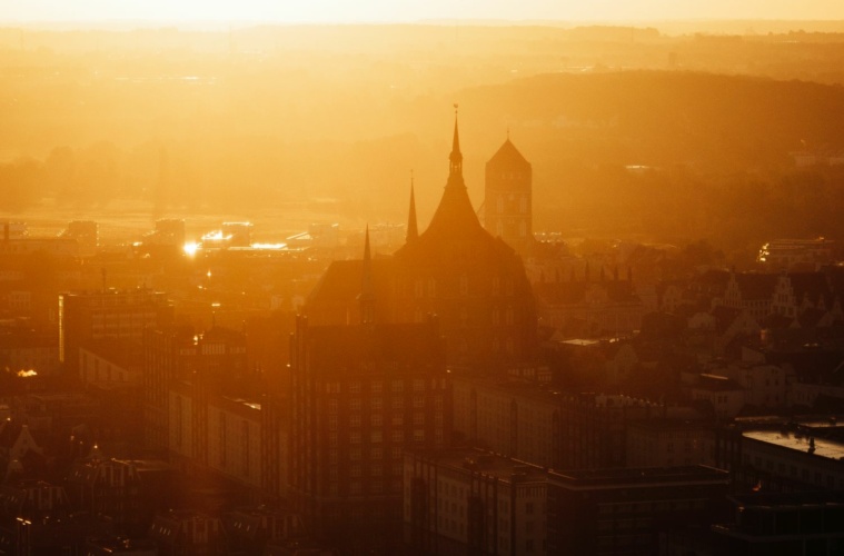 Hansestadt Rostock Sonnenaufgang Altstadt