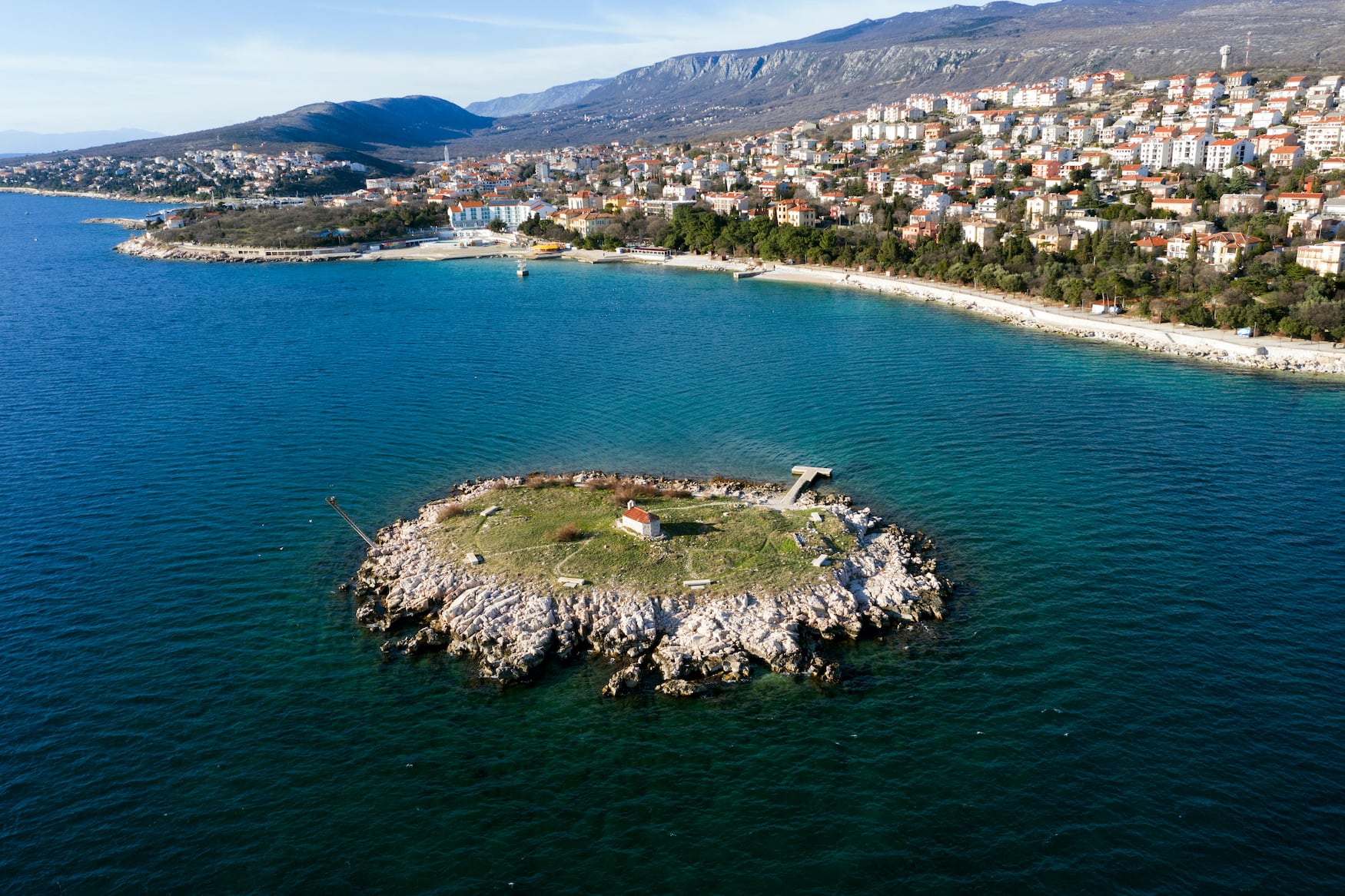 Island San Marino in Novi Vindodolski in Kroatien