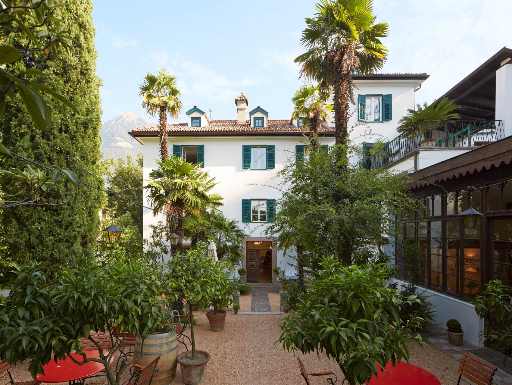 Innenhof Hotel Ottmangut Meran